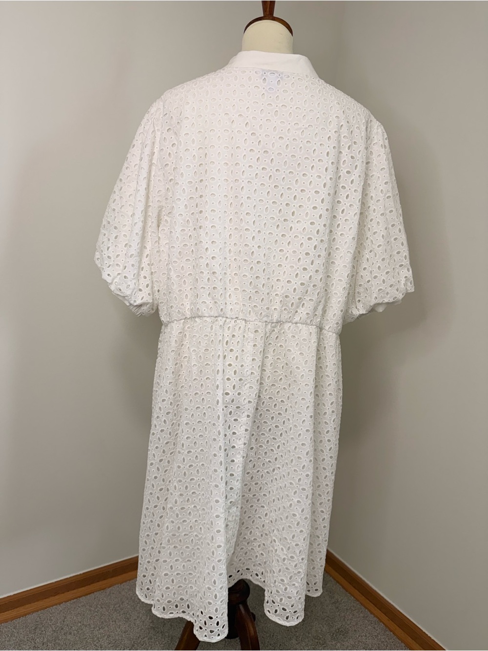 Nine West White Eyelet Midi Dress - Picture 2 of 12